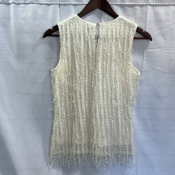 Vince Camuto All Fringe Sleeveless Party Shimmer Tank - Picture 3 of 6